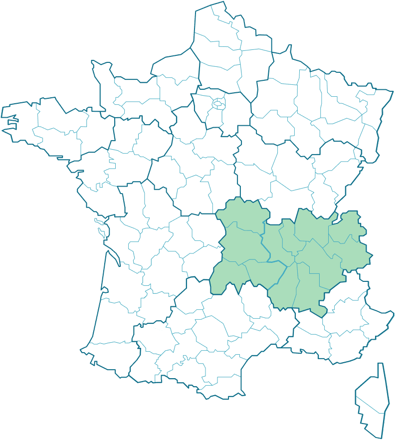 Carte de la France illustrant la zone d'intervention d'Acces Elevation